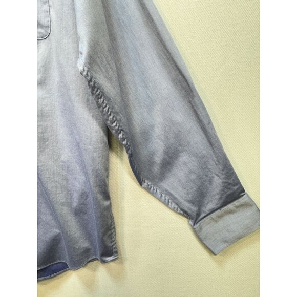 Tommy Hilfiger Mens Dress Shirt Size XL Blue Stretch Wrinkle-Resistant Workwear - Picture 5 of 12